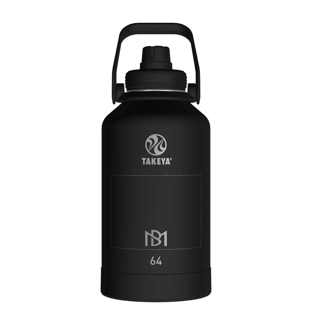 Takeya Actives Water Bottle With Spout Lid - 64oz Onyx