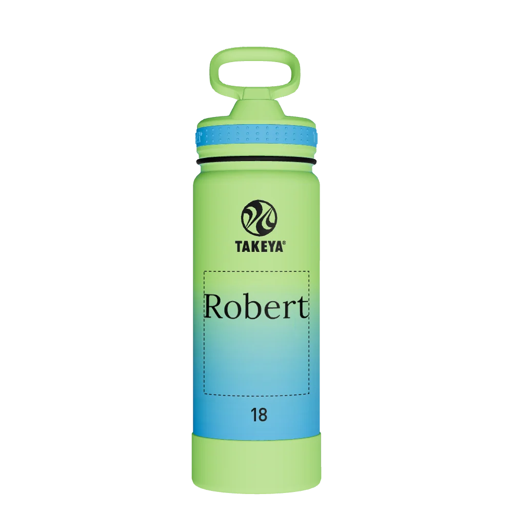 Takeya Actives Water Bottle With Straw Lid - 18oz Ombre Excitement - Model 51394-TAKEYA-ACTIVES-WATER-BOTTLE-WITH-STRAW-LID-CUSTOMIZED-104-18OZ-OMBRE-EXCITEMENT