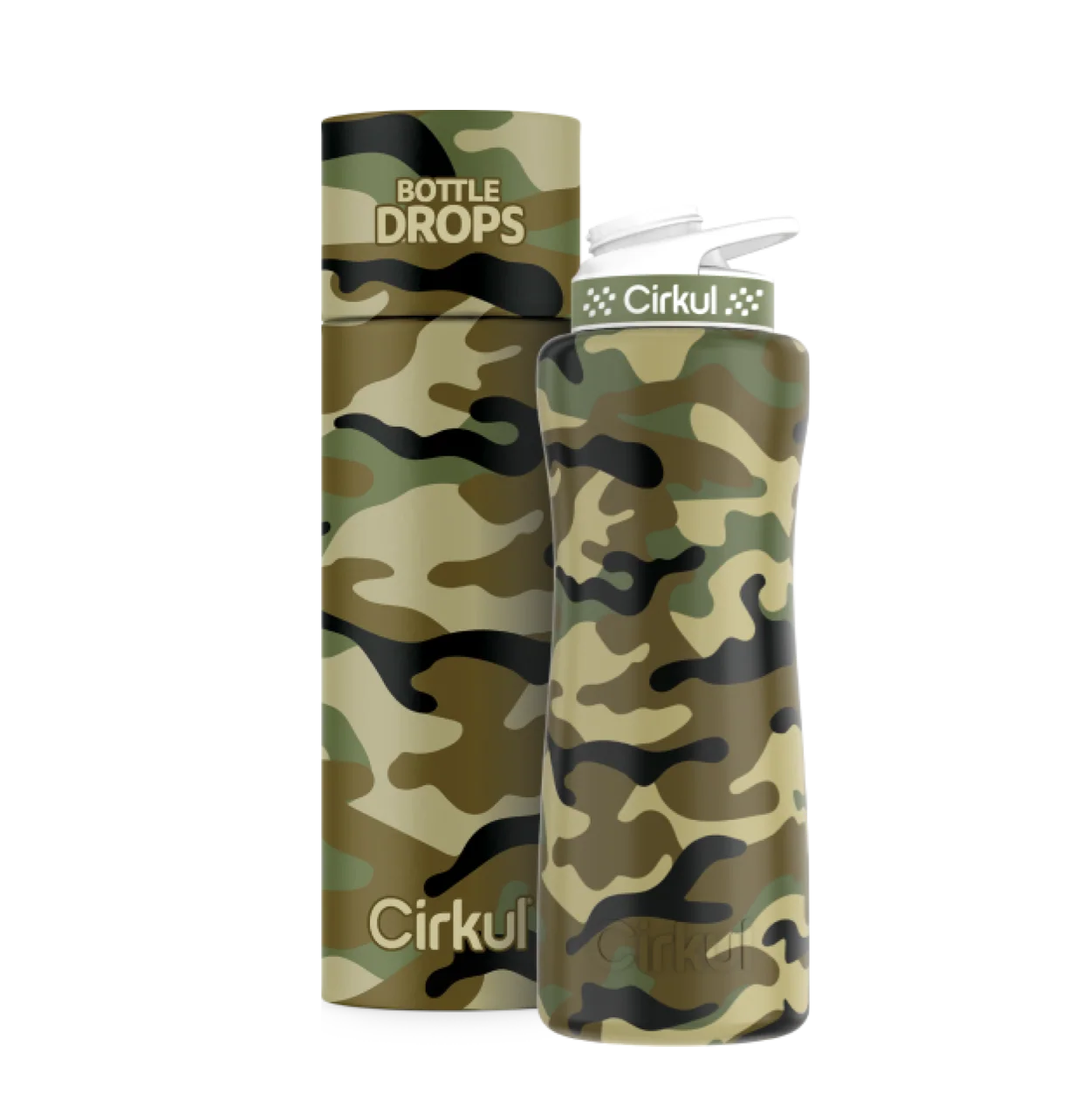 Cirkul Limited Edition: 32oz. Forest Camo Stainless Steel Bottle & Lid