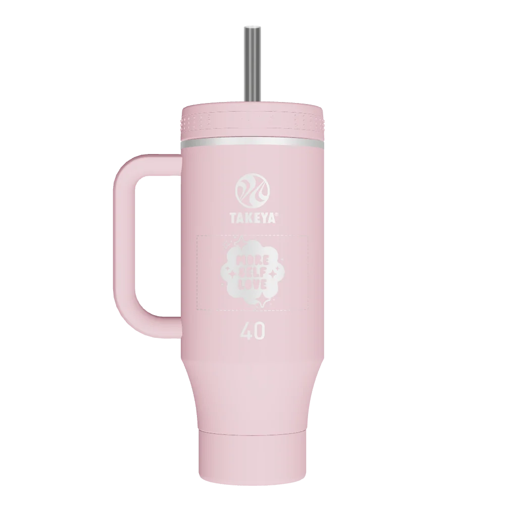 Takeya Straw Tumbler With Handle - 40oz Blush - Model 52488-TAKEYA-STRAW-TUMBLER-WITH-HANDLE-CUSTOMIZED-30-40OZ-BLUSH