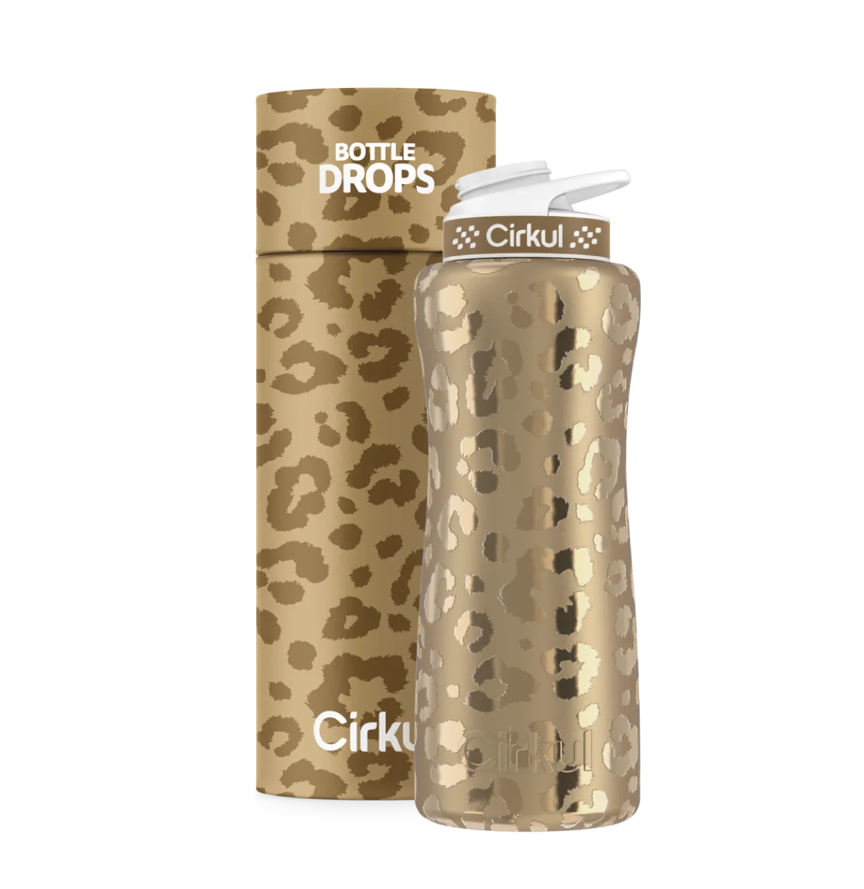 Cirkul Limited Edition: 32oz. Gold Leopard Stainless Steel Bottle & Lid