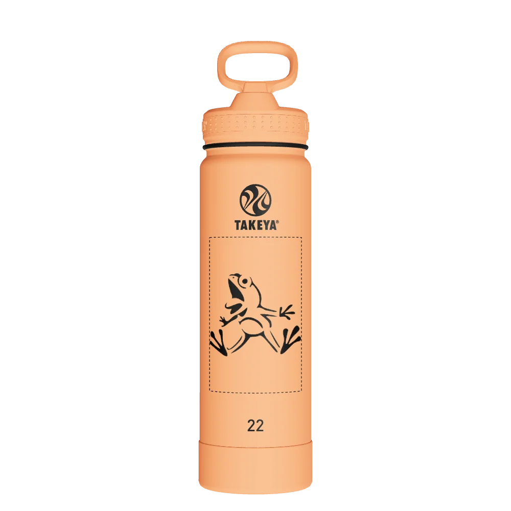 Takeya Actives Water Bottle With Straw Lid - 22oz Tart Orange - Model 52299-TAKEYA-ACTIVES-WATER-BOTTLE-WITH-STRAW-LID-CUSTOMIZED-140-22OZ-TART-ORANGE