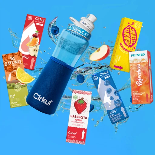 Cirkul Back Bundle with Chill Sleeve - Model BUND-PB22LIDWHTGRNSLVBLU6SIP
