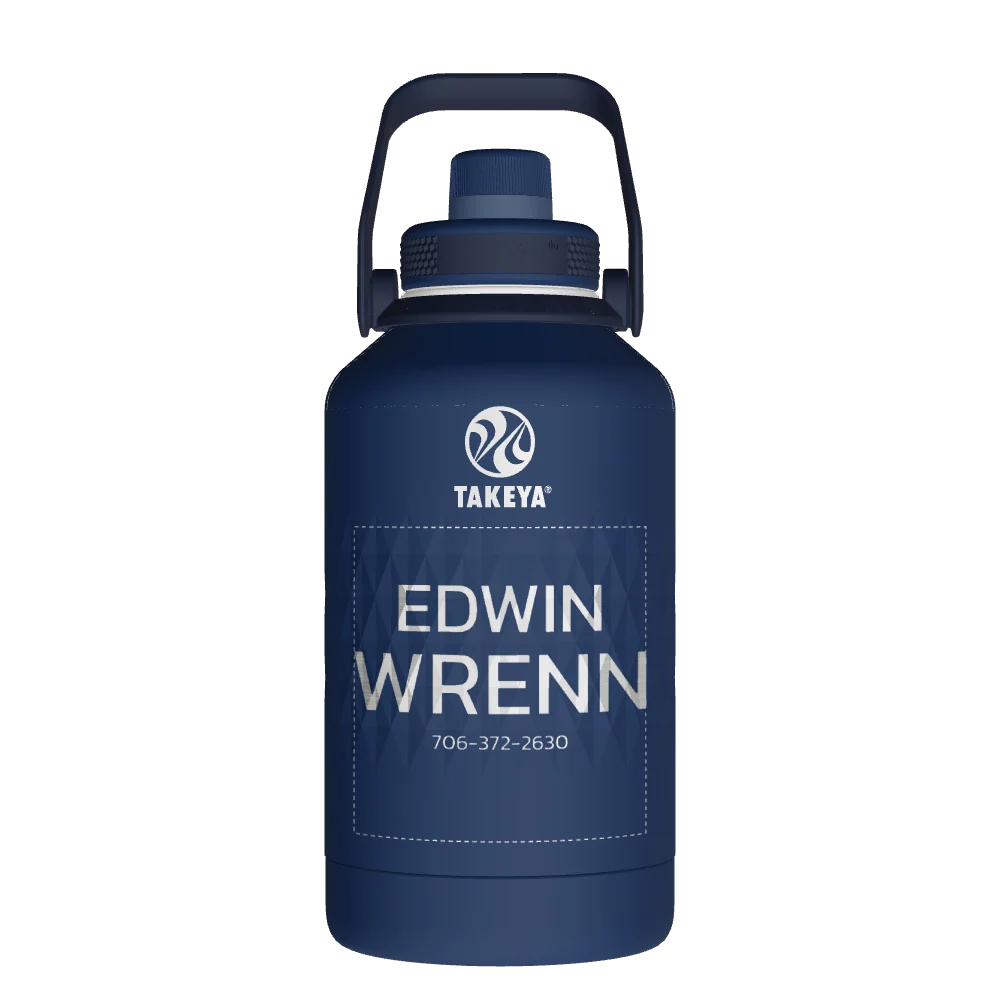 Takeya Sport Water Bottle - 64oz Indigo Spout - Model 51364-TAKEYA-SPORT-WATER-BOTTLE-CUSTOMIZED-129-64OZ-INDIGO-SPOUT