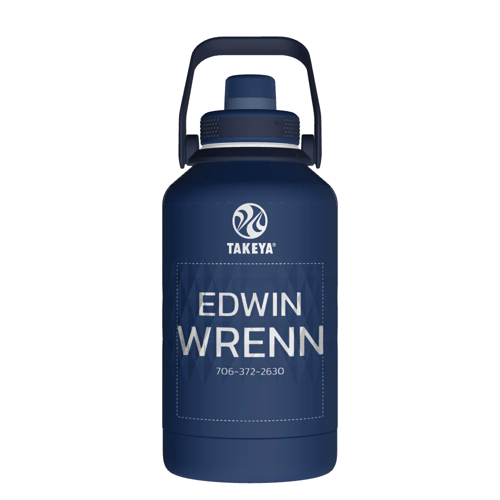 Takeya Sport Water Bottle - 64oz Indigo Spout - Model 51364-TAKEYA-SPORT-WATER-BOTTLE-CUSTOMIZED-127-64OZ-INDIGO-SPOUT