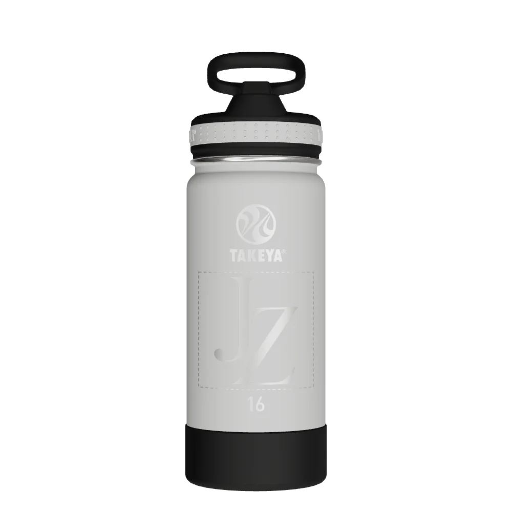 Takeya Actives Kids Water Bottle With Straw Lid - 16oz Onyx/Platinum