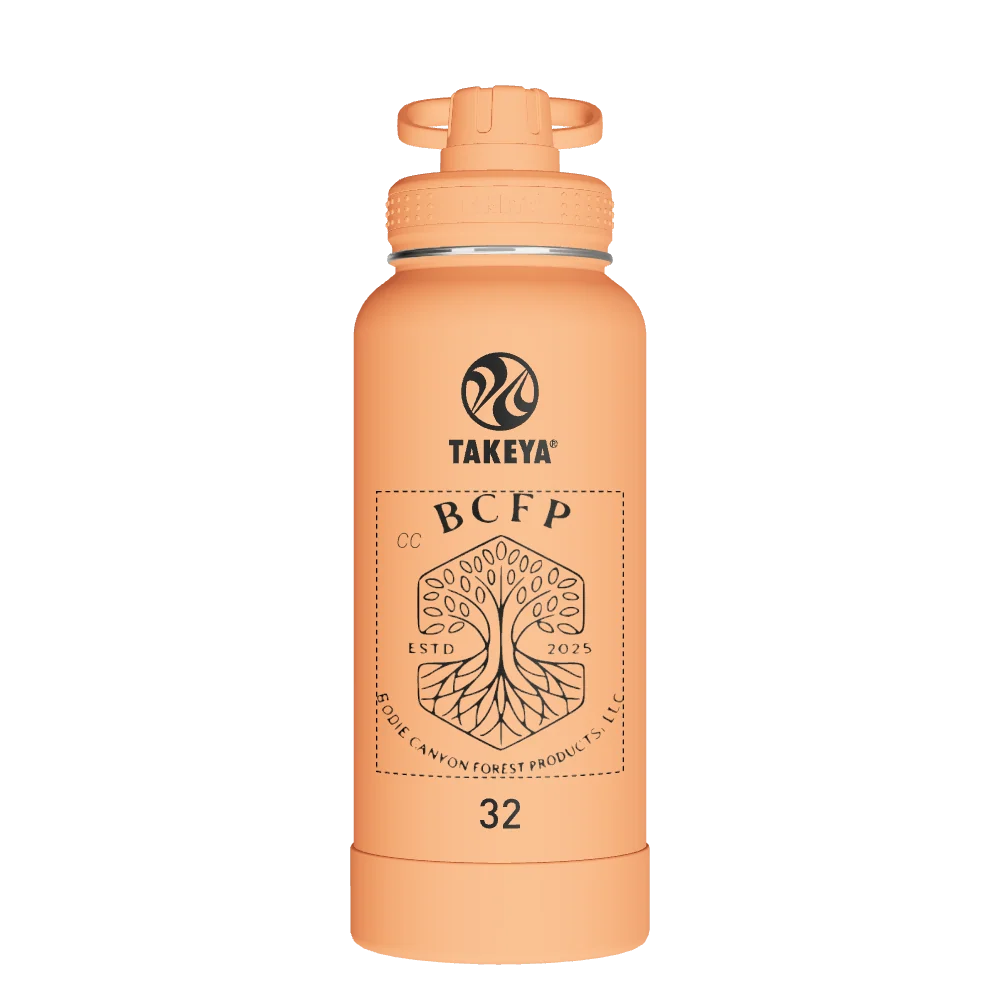 Takeya Actives Water Bottle With Spout Lid - 32oz Tart Orange - Model 51036-TAKEYA-ACTIVES-WATER-BOTTLE-WITH-SPOUT-LID-CUSTOMIZED-354-32OZ-TART-ORANGE