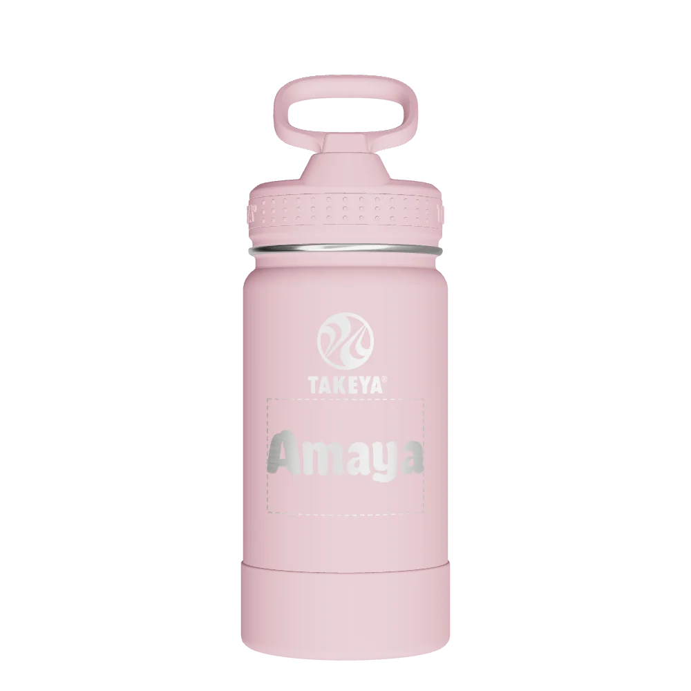 Takeya Actives Kids Water Bottle With Straw Lid - 14oz Blush - Model 51141-TAKEYA-ACTIVES-KIDS-WATER-BOTTLE-WITH-STRAW-LID-CUSTOMIZED-91-14OZ-BLUSH