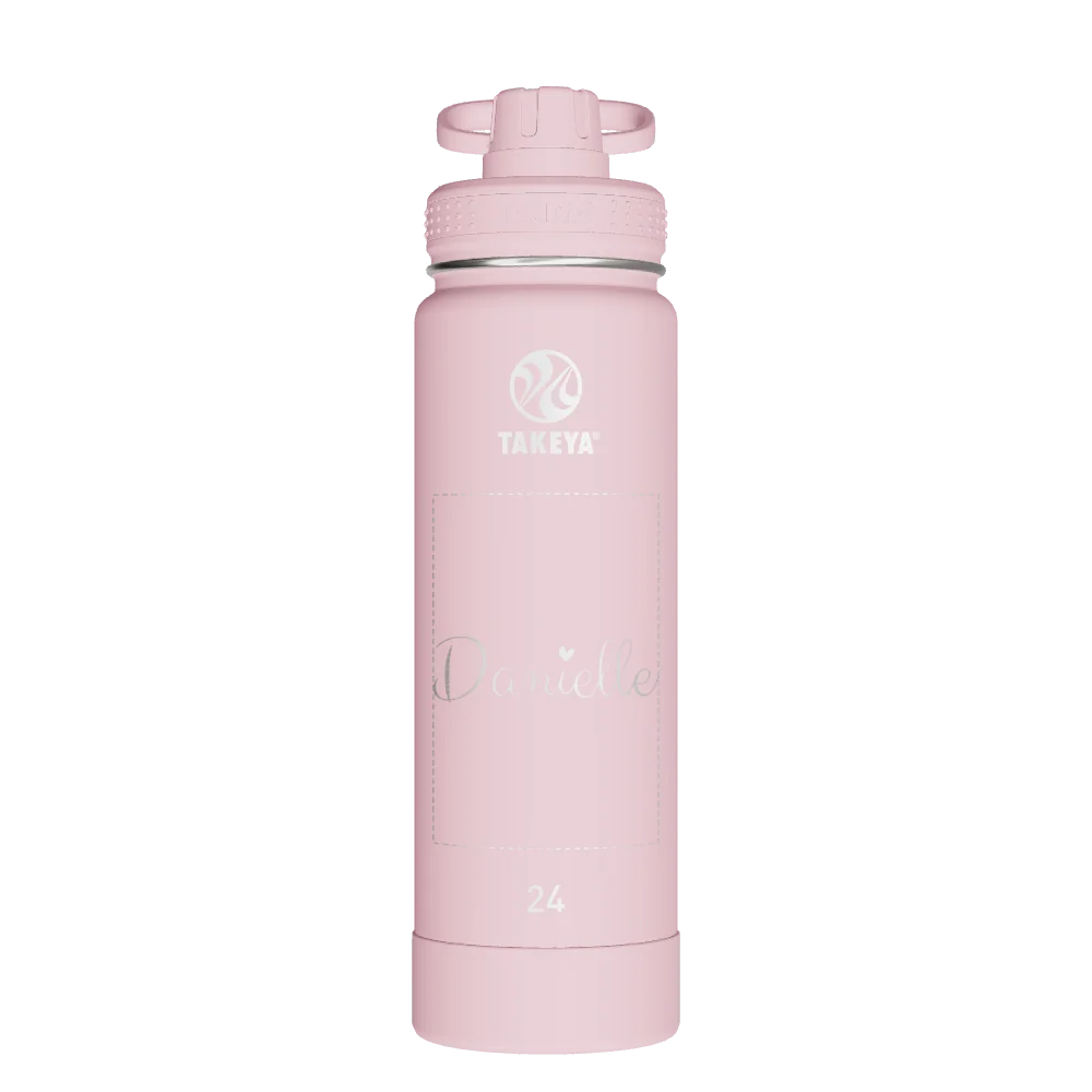 Takeya Actives Water Bottle With Spout Lid - 24oz Blush - Model 51054-TAKEYA-ACTIVES-WATER-BOTTLE-WITH-SPOUT-LID-CUSTOMIZED-368-24OZ-BLUSH