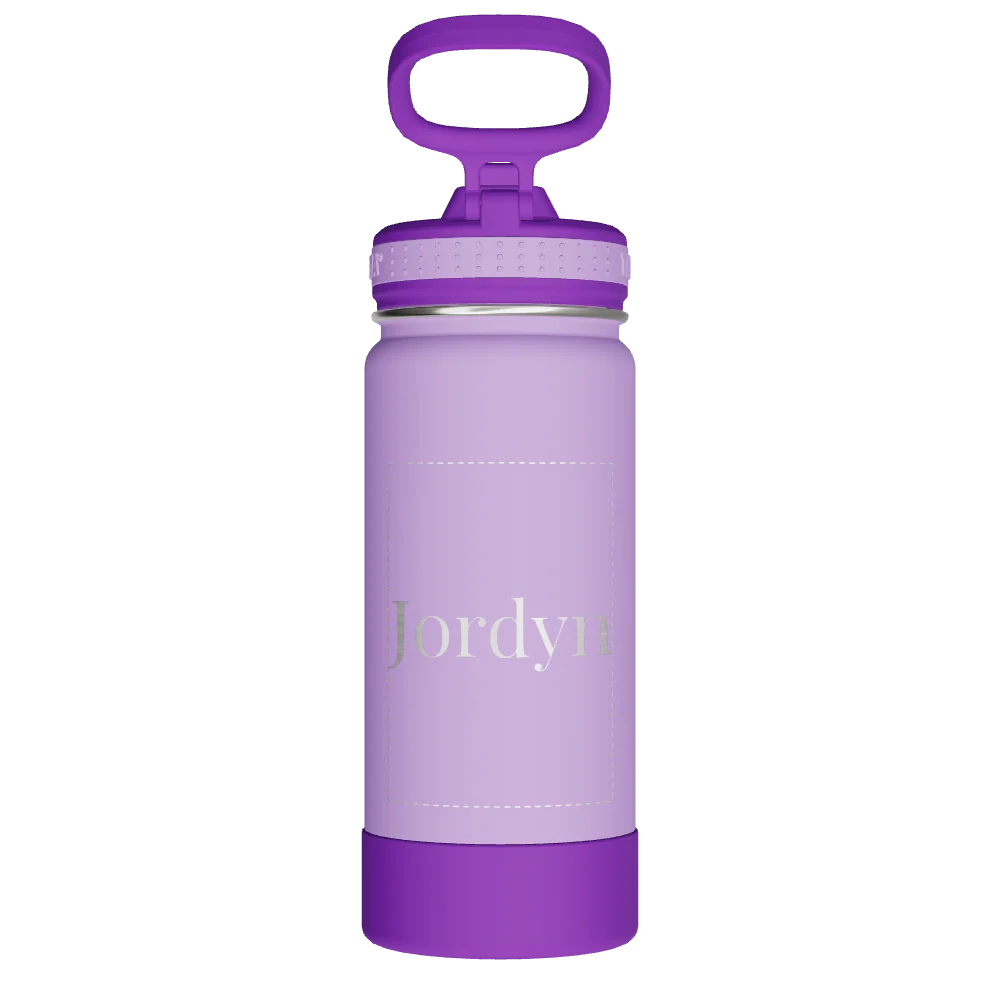 Takeya Actives Kids Water Bottle With Straw Lid - 16oz Lilac/Ultraviolet - Model 52403-TAKEYA-ACTIVES-KIDS-WATER-BOTTLE-WITH-STRAW-LID-CUSTOMIZED-40-16OZ-LILAC-ULTRAVIOLET