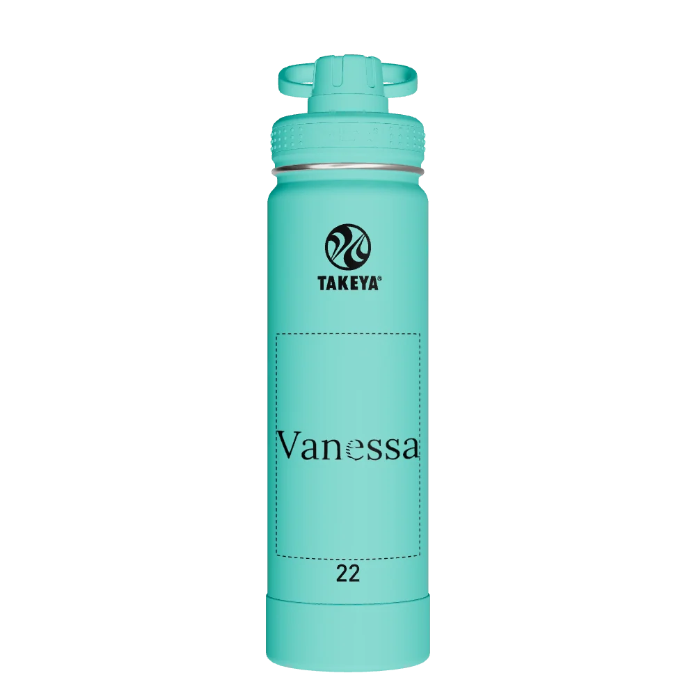 Takeya Actives Water Bottle With Spout Lid - 22oz Teal - Model 50301-TAKEYA-ACTIVES-WATER-BOTTLE-WITH-SPOUT-LID-CUSTOMIZED-54-22OZ-TEAL