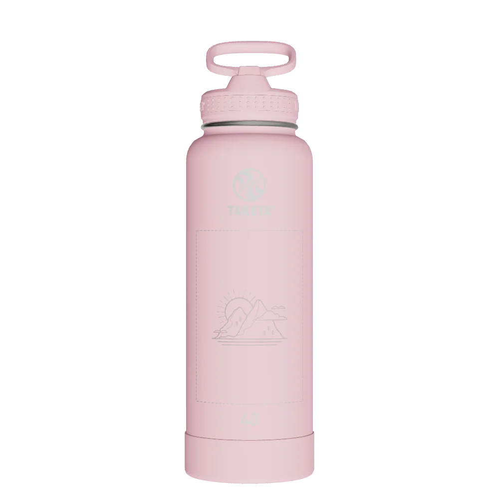 Takeya Actives Water Bottle With Straw Lid - 40oz Blush - Model 52038-TAKEYA-ACTIVES-WATER-BOTTLE-WITH-STRAW-LID-CUSTOMIZED-163-40OZ-BLUSH
