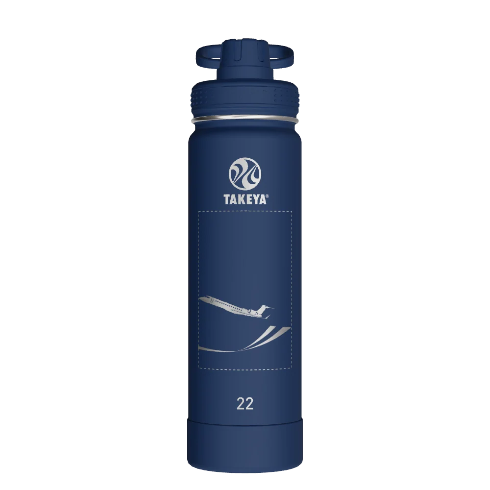 Takeya Actives Water Bottle With Spout Lid - 22oz Midnight - Model 50297-TAKEYA-ACTIVES-WATER-BOTTLE-WITH-SPOUT-LID-CUSTOMIZED-133-22OZ-MIDNIGHT