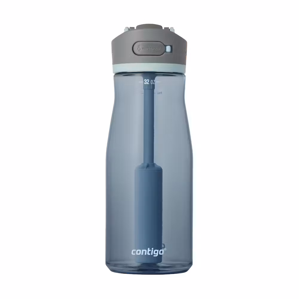 Contigo Wells Plastic Filter Water Bottle with AUTOSPOUT® Straw Lid, 32 Oz