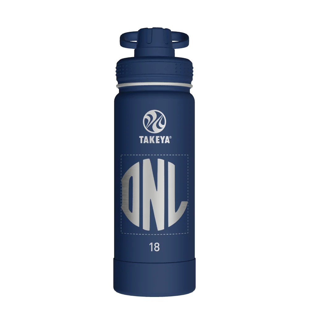 Takeya Actives Water Bottle With Spout Lid - 18oz Midnight - Model 51064-TAKEYA-ACTIVES-WATER-BOTTLE-WITH-SPOUT-LID-CUSTOMIZED-349-18OZ-MIDNIGHT