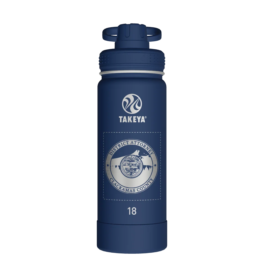 Takeya Actives Water Bottle With Spout Lid - 18oz Midnight - Model 51064-TAKEYA-ACTIVES-WATER-BOTTLE-WITH-SPOUT-LID-CUSTOMIZED-435-18OZ-MIDNIGHT