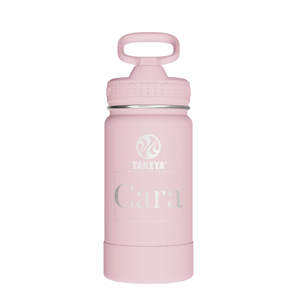 Takeya Actives Kids Water Bottle With Straw Lid - 14oz Blush - Model 51141-TAKEYA-ACTIVES-KIDS-WATER-BOTTLE-WITH-STRAW-LID-CUSTOMIZED-17-14OZ-BLUSH