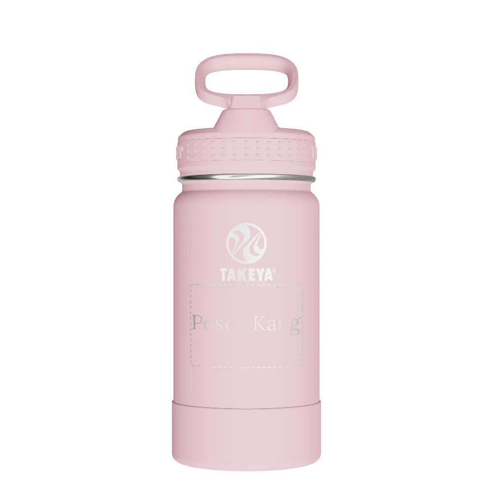 Takeya Actives Kids Water Bottle With Straw Lid - 14oz Blush - Model 51141-TAKEYA-ACTIVES-KIDS-WATER-BOTTLE-WITH-STRAW-LID-CUSTOMIZED-23-14OZ-BLUSH