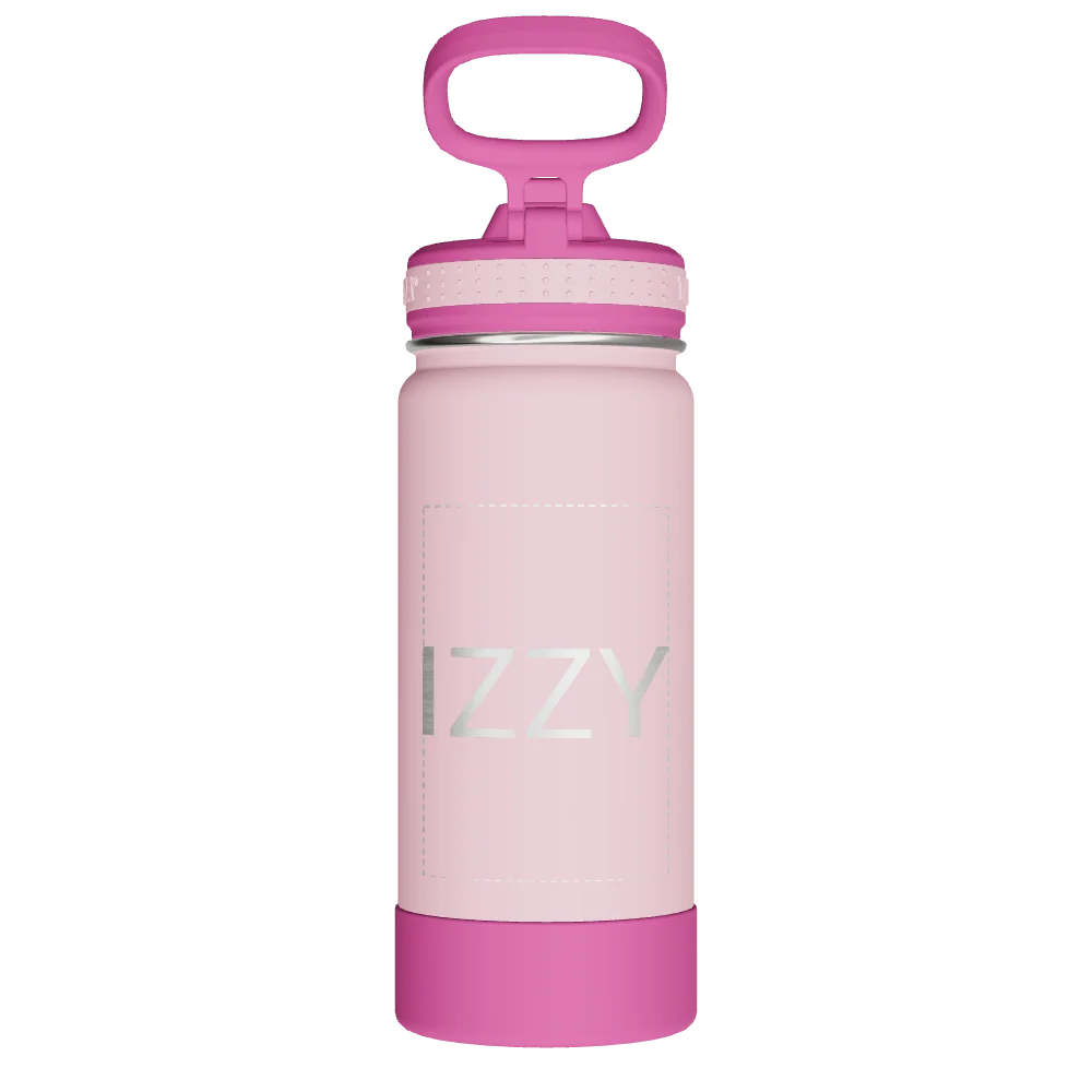 Takeya Actives Kids Water Bottle With Straw Lid - 16oz Super Pink - Model 52404-TAKEYA-ACTIVES-KIDS-WATER-BOTTLE-WITH-STRAW-LID-CUSTOMIZED-35-16OZ-SUPER-PINK