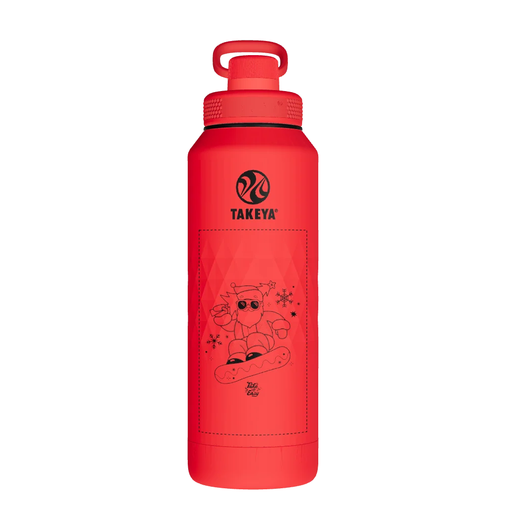 Takeya Sport Water Bottle - 40oz Crimson Spout - Model 51349-TAKEYA-SPORT-WATER-BOTTLE-CUSTOMIZED-384-40OZ-CRIMSON-SPOUT