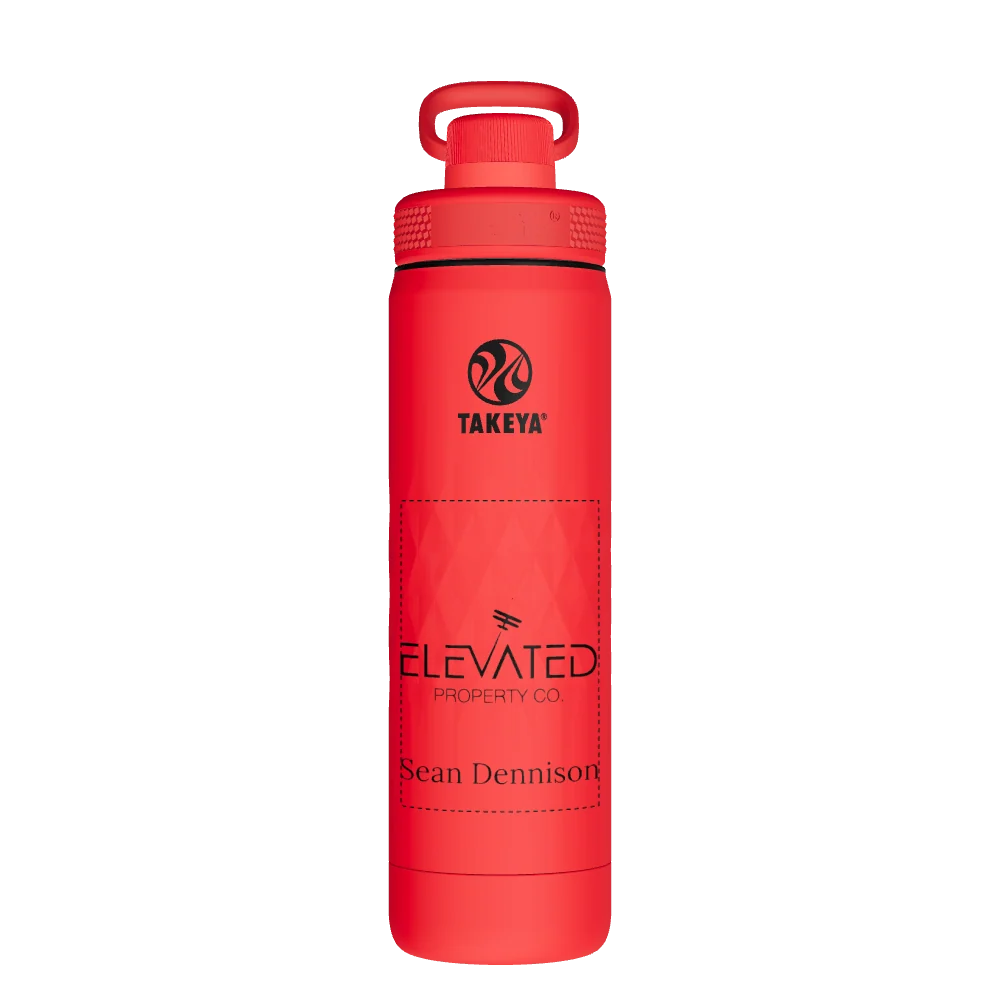 Takeya Sport Water Bottle - 22oz Crimson Spout - Model 51317-TAKEYA-SPORT-WATER-BOTTLE-CUSTOMIZED-45-22OZ-CRIMSON-SPOUT