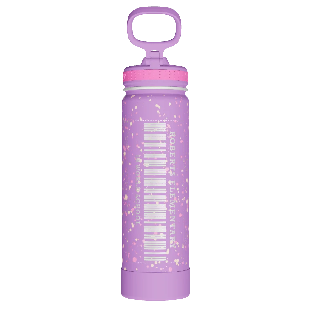 Takeya Actives Water Bottle With Straw Lid - 22oz Confetti Purple Love - Model 50432-TAKEYA-ACTIVES-WATER-BOTTLE-WITH-STRAW-LID-CUSTOMIZED-75-22OZ-CONFETTI-PURPLE-LOVE