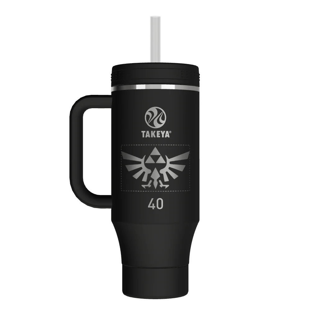 Takeya Straw Tumbler With Handle - 40oz Onyx - Model 52480-TAKEYA-STRAW-TUMBLER-WITH-HANDLE-CUSTOMIZED-12-40OZ-ONYX