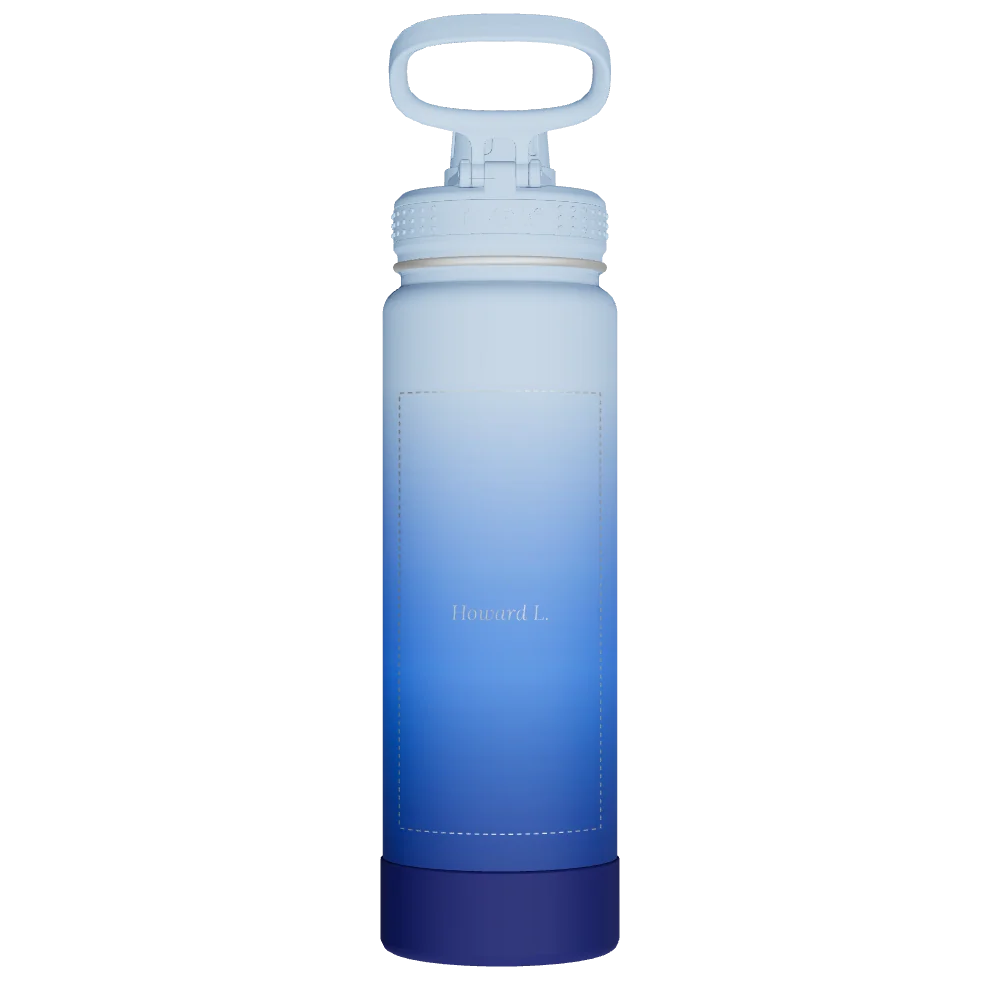 Takeya Actives Water Bottle With Spout Lid - 24oz Pacific Blue - Model 51396-TAKEYA-ACTIVES-WATER-BOTTLE-WITH-SPOUT-LID-CUSTOMIZED-226-24OZ-PACIFIC-BLUE