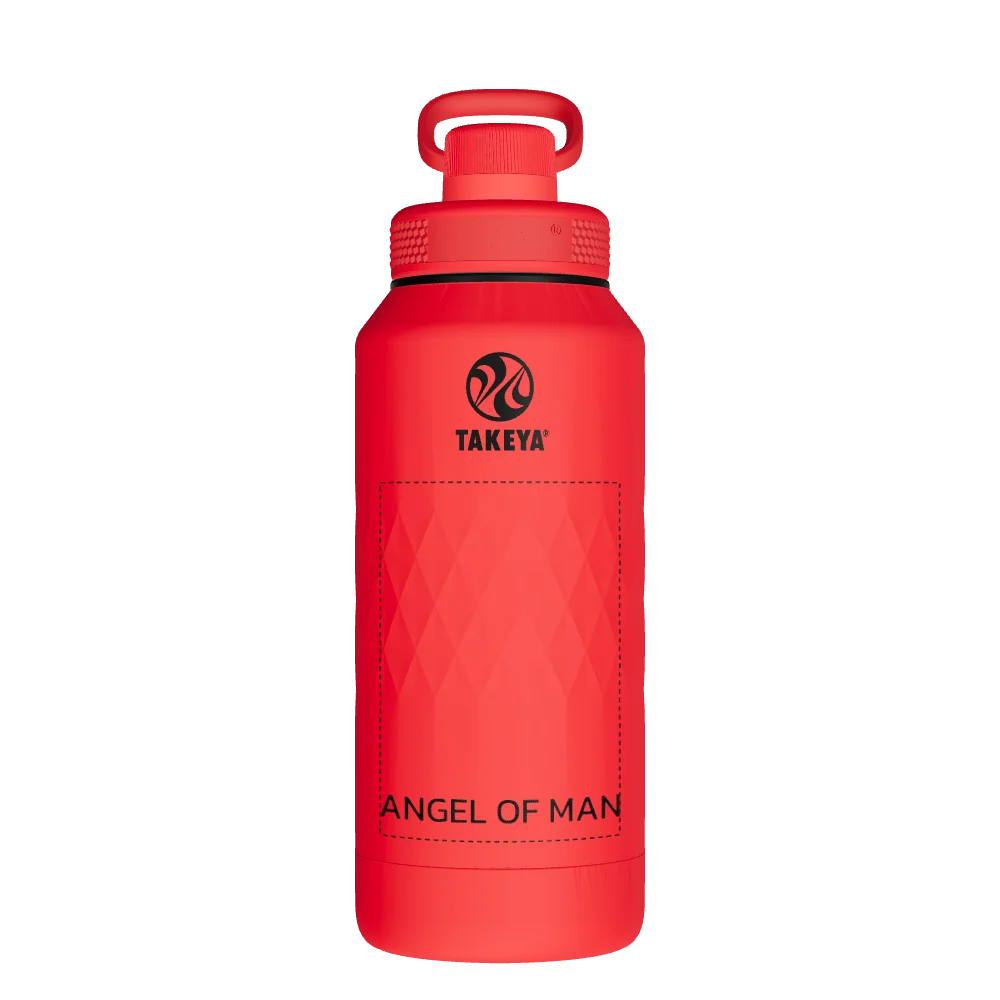 Takeya Sport Water Bottle - 32oz Crimson Spout - Model 51333-TAKEYA-SPORT-WATER-BOTTLE-CUSTOMIZED-207-32OZ-CRIMSON-SPOUT