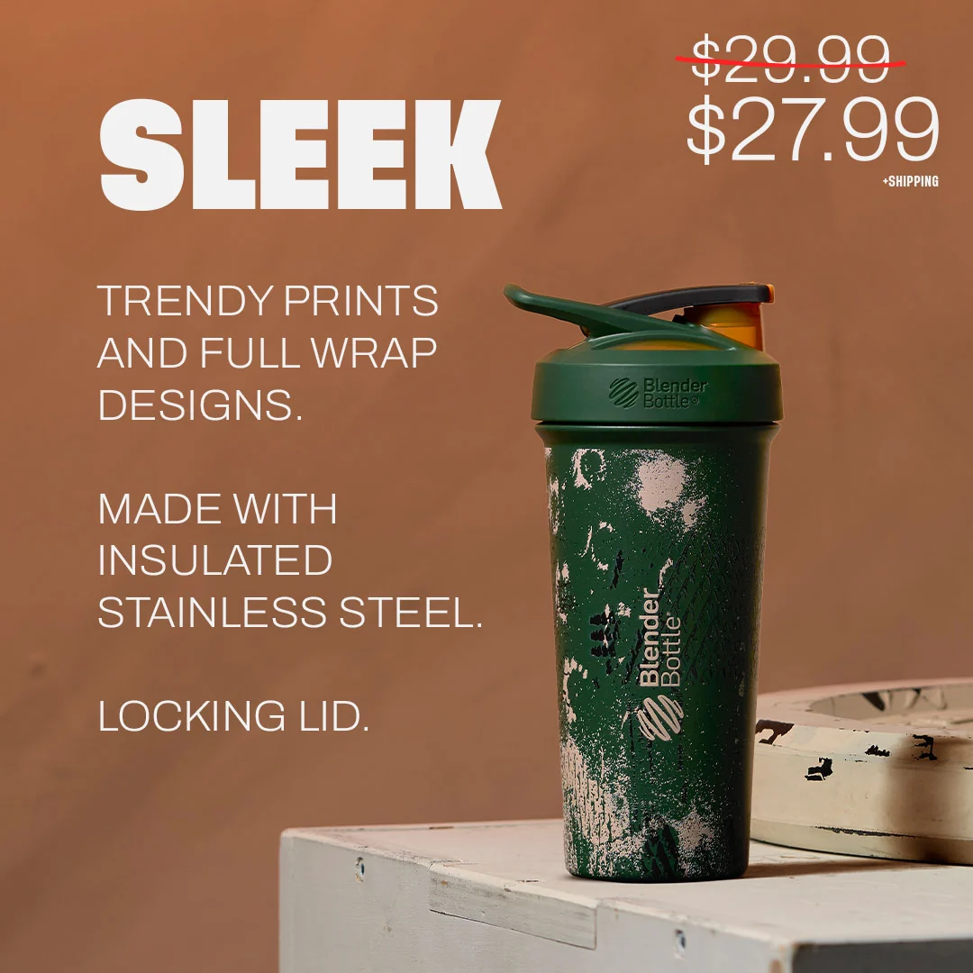 BlenderBottle The Shaker Club - Stainless Sleek
