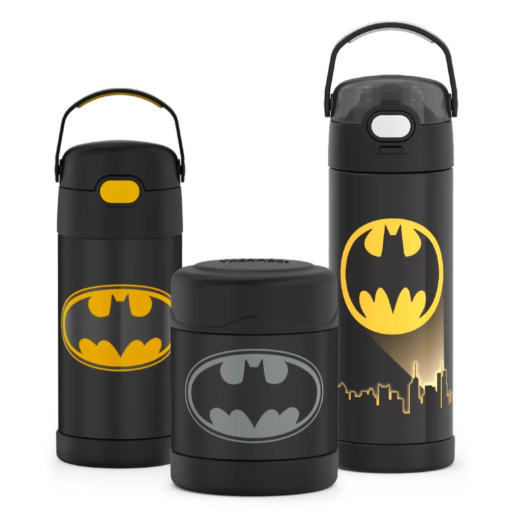 THERMOS Batman Bundle - 12oz FUNtainer® Water Bottle, 16oz FUNtainer® Water Bottle and 10oz FUNtainer® Food Jar