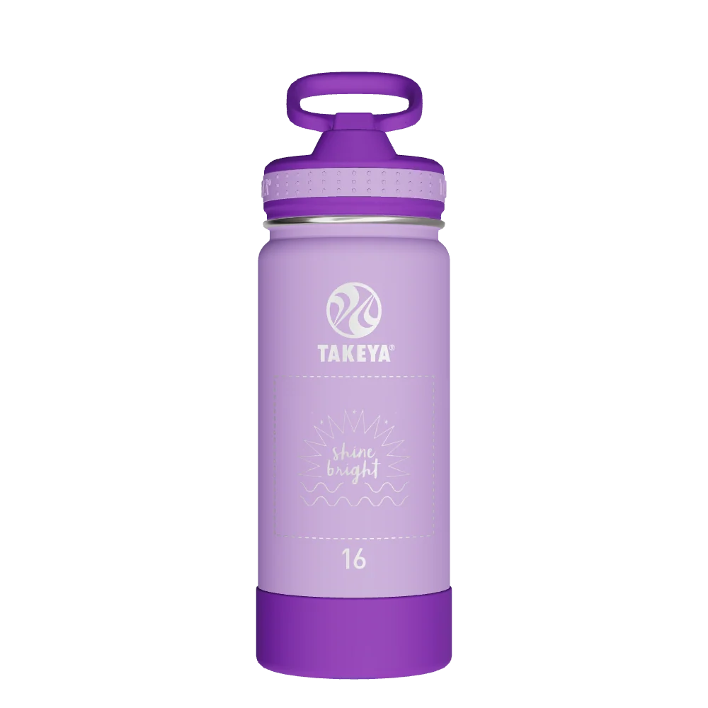 Takeya Actives Kids Water Bottle With Straw Lid - 16oz Lilac/Ultraviolet - Model 52403-TAKEYA-ACTIVES-KIDS-WATER-BOTTLE-WITH-STRAW-LID-CUSTOMIZED-55-16OZ-LILAC-ULTRAVIOLET