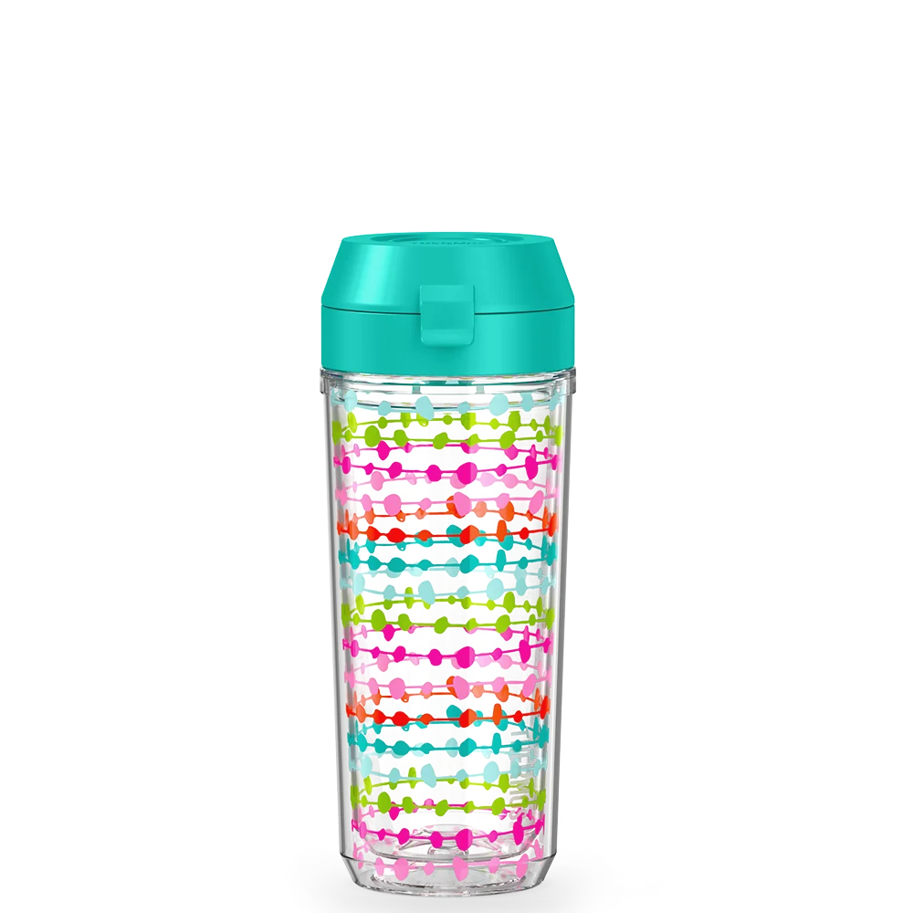 THERMOS 18oz Double Wall Water Bottle Multi Colored Rows