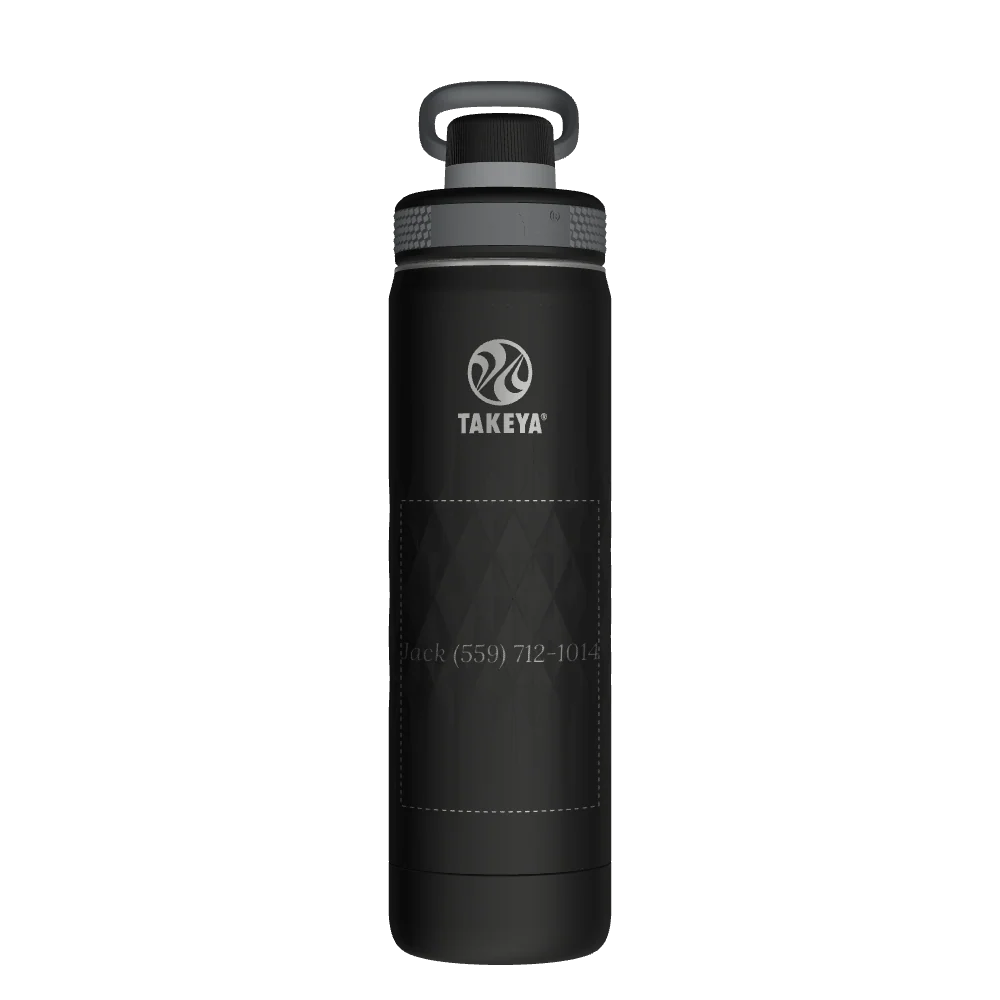 Takeya Sport Water Bottle - 22oz Obsidian Spout - Model 51315-TAKEYA-SPORT-WATER-BOTTLE-CUSTOMIZED-337-22OZ-OBSIDIAN-SPOUT