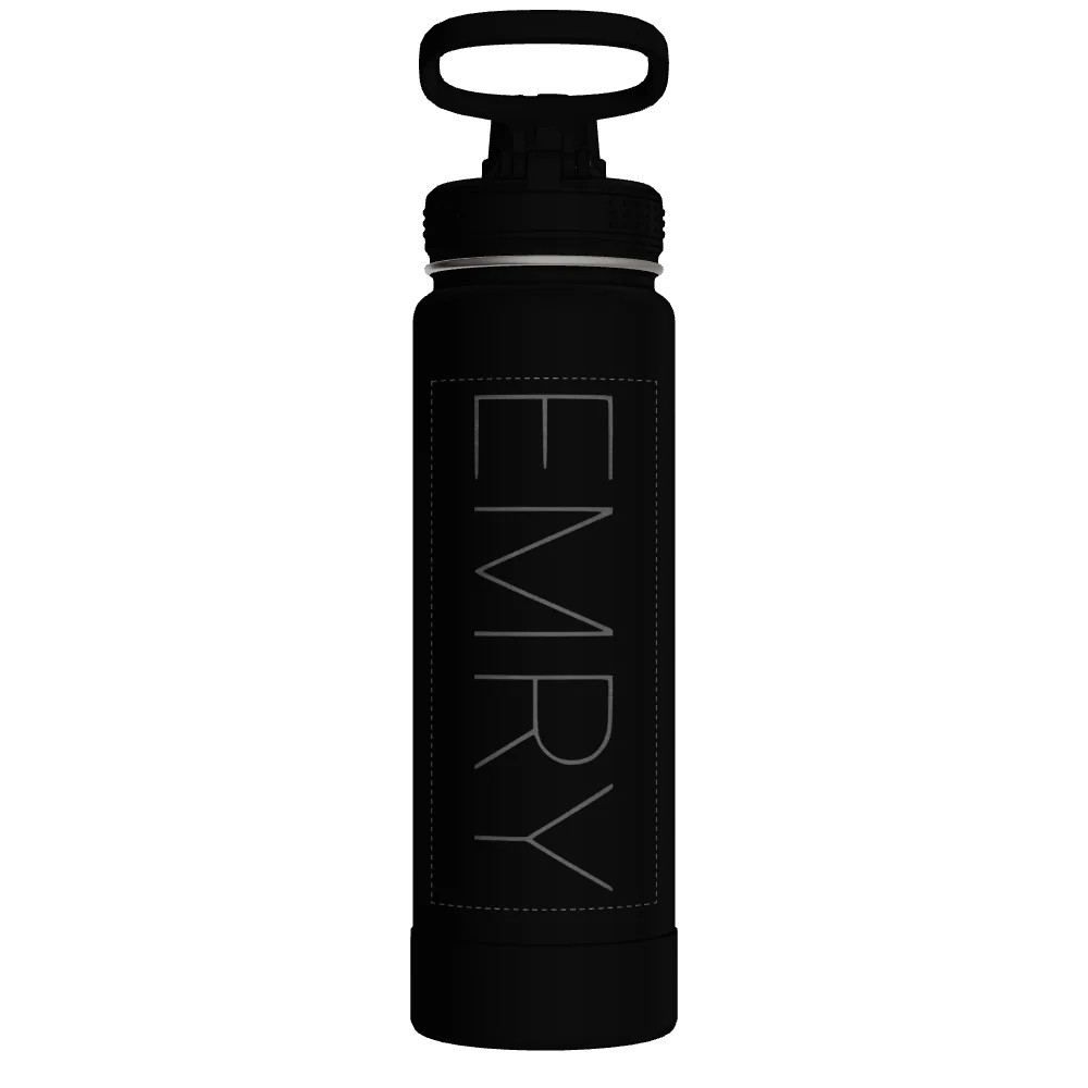 Takeya Actives Water Bottle With Spout Lid - 24oz Onyx - Model 51040-TAKEYA-ACTIVES-WATER-BOTTLE-WITH-SPOUT-LID-CUSTOMIZED-411-24OZ-ONYX