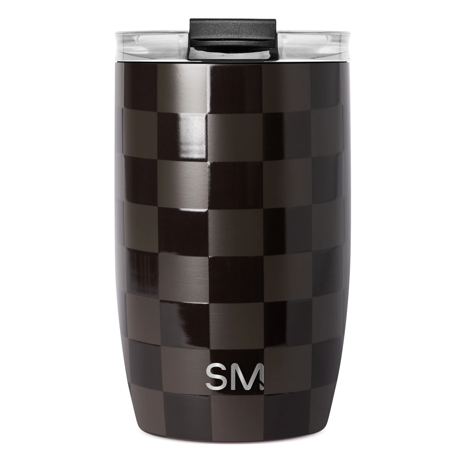 Simple Modern Voyager Tumbler with Clear Flip Lid & Straw - 12oz Espresso Checkmate