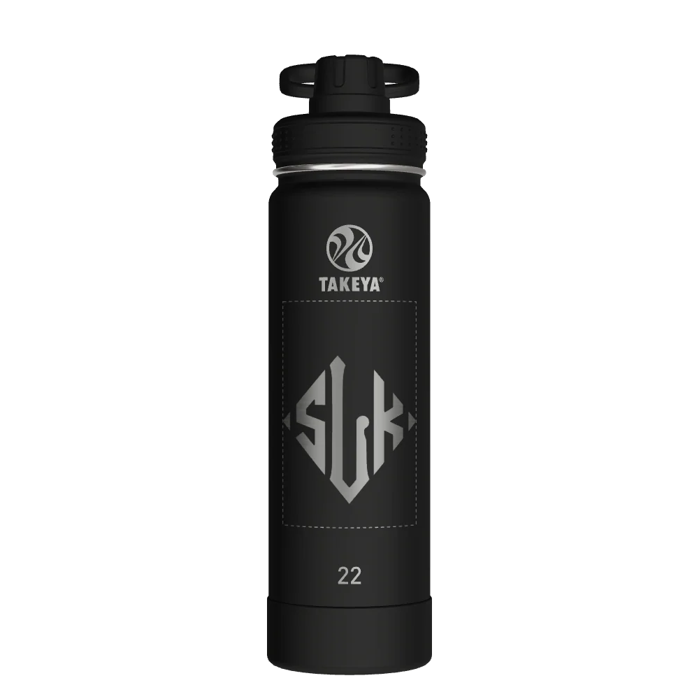 Takeya Actives Water Bottle With Spout Lid - 22oz Onyx - Model 50328-TAKEYA-ACTIVES-WATER-BOTTLE-WITH-SPOUT-LID-CUSTOMIZED-70-22OZ-ONYX