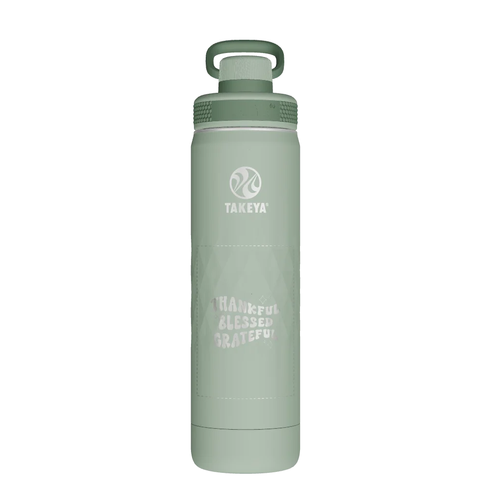 Takeya Sport Water Bottle - 22oz Eucalyptus Spout - Model 51318-TAKEYA-SPORT-WATER-BOTTLE-CUSTOMIZED-29-22OZ-EUCALYPTUS-SPOUT
